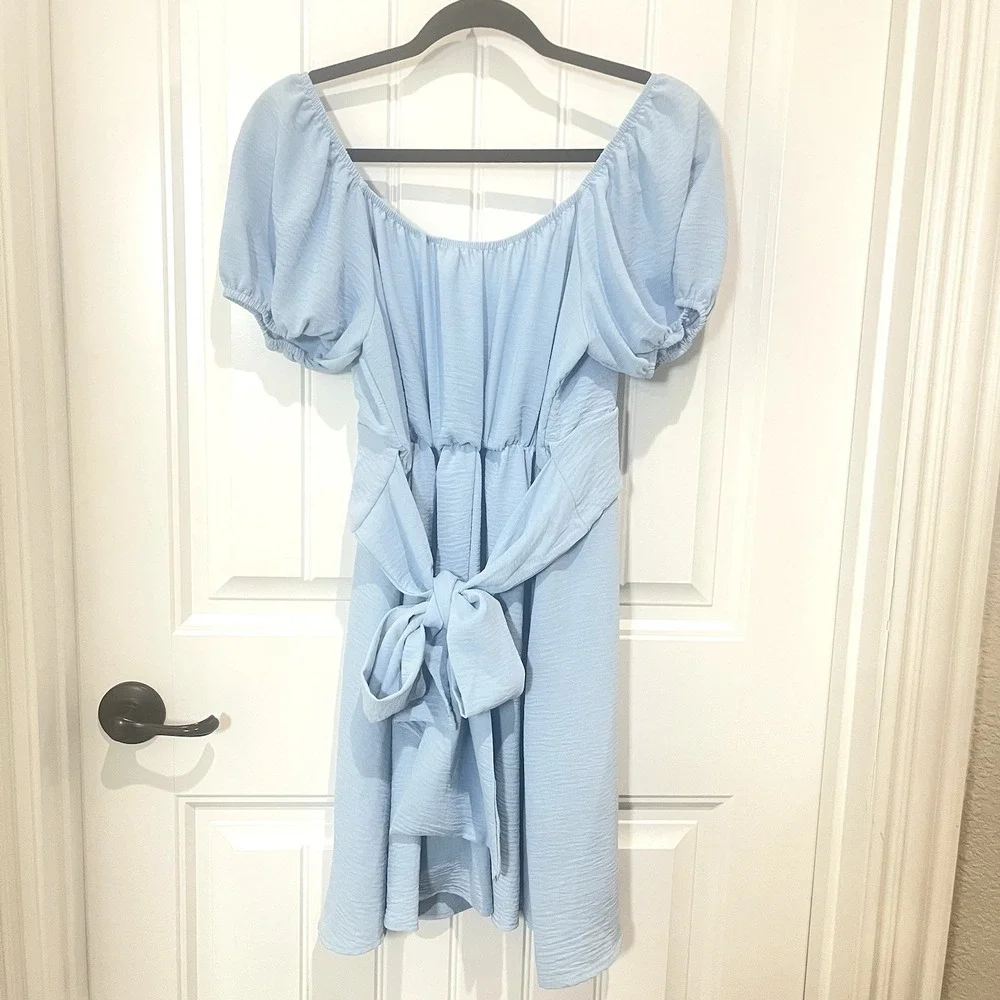 Altered State Large Women's Mini Dress Blue Cottage‎ Norm Beach Babydoll NWOT - Picture 5 of 7